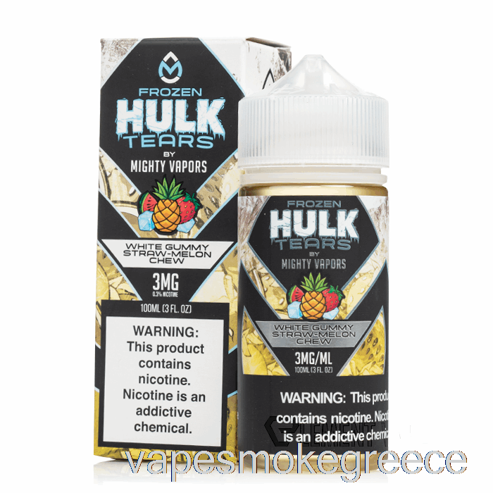 Vape Greece Frozen White Gummy άχυρο πεπόνι μάσημα - Hulk Tears - 100ml 3mg